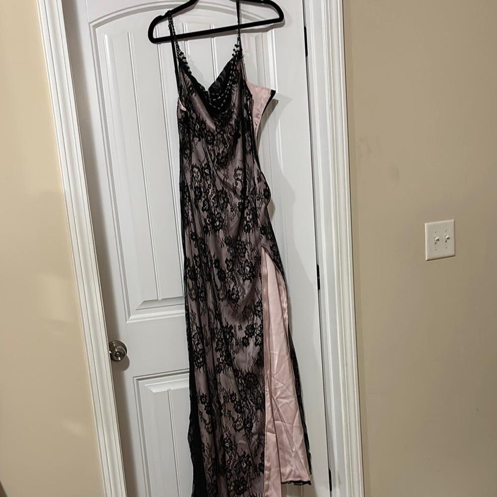 Dolls Kill Black and Pink Lace Dress